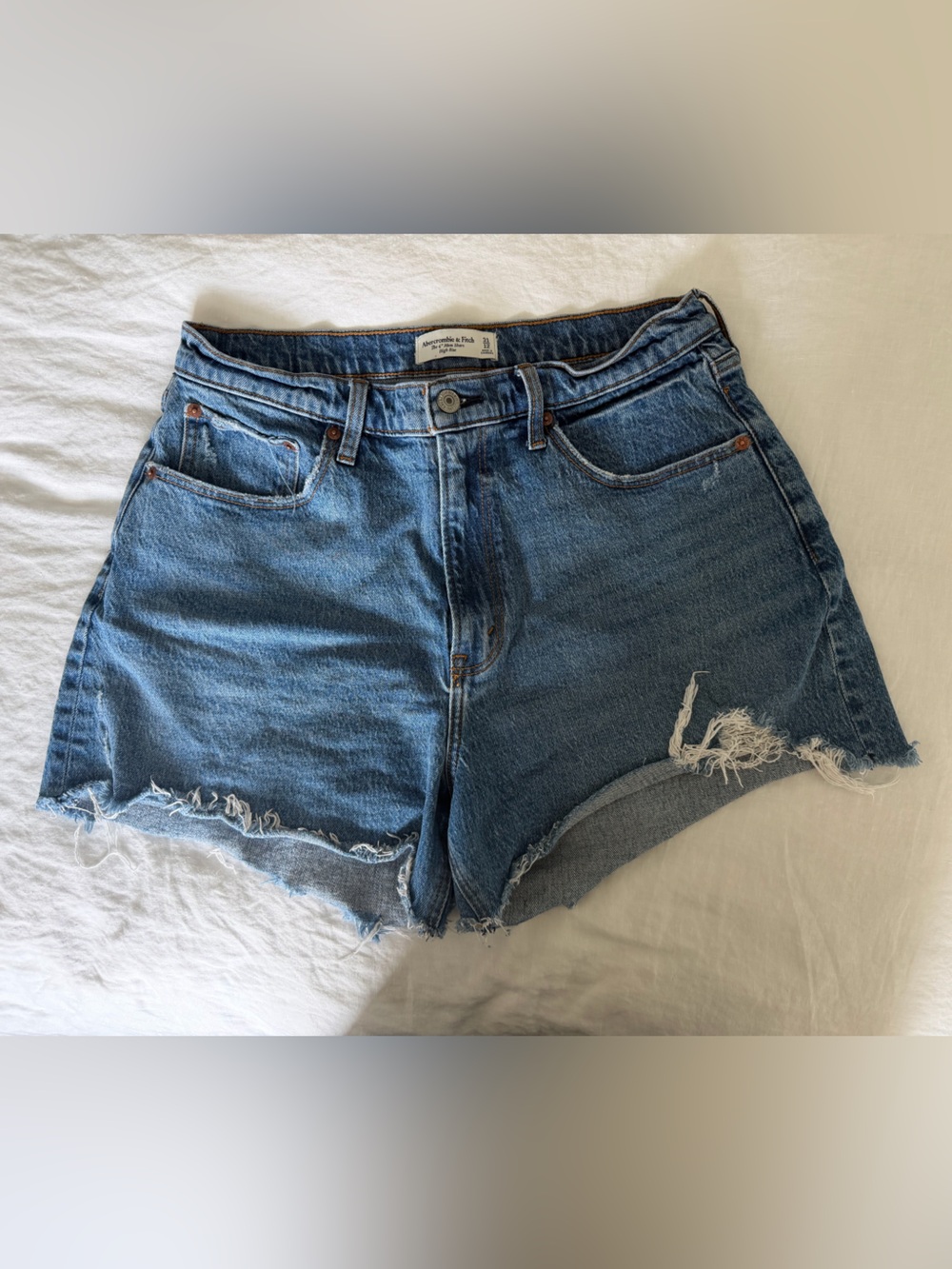 Abercrombie & Fitch Distressed Curve Love Denim Shorts